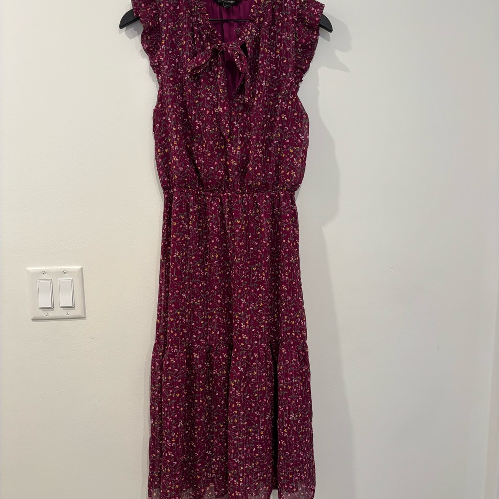 Banana Republic Purple Floral Midi Dress